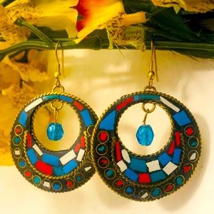 Handmade multicolor brass Earring